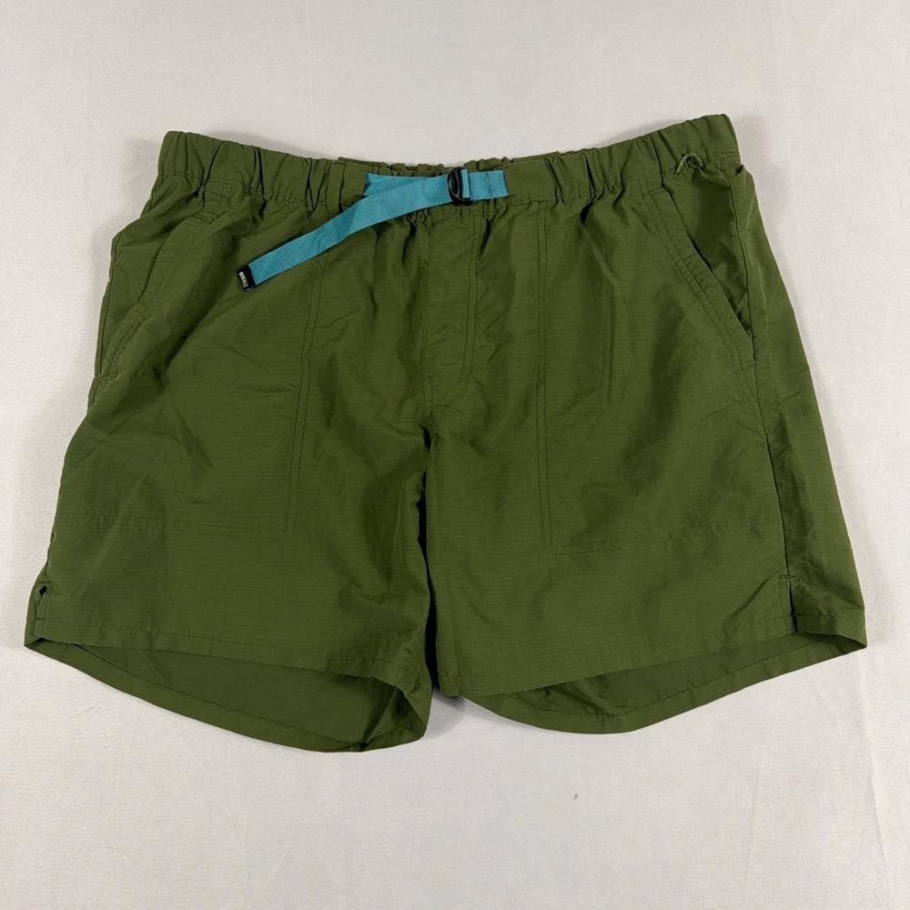 REI Co-op Ripstop Trail Shorts Integrated Belt Olive Green Mens Large